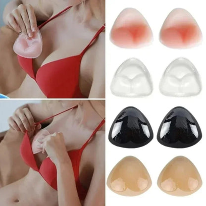 2pcs New Chest Sticky Bra for Bikini Thicken Sponge Bra Pads Breast Push Up Silicone Removeable Inserts Swimsuit Invisible Bra