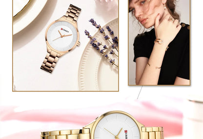 TOP Luxury Rose Gold Women's Watch Stainless Steel Ladies Wrist Watches Relogio Feminino Fashion Female Hour Reloj Mujer