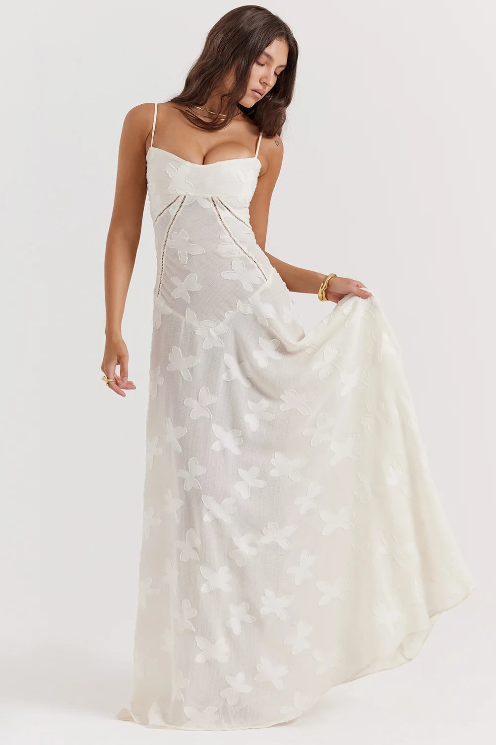 Ashgaily White Dress Women Halter Cotton Long Dress Lace Elegant Party Outfits Ladies Sexy Club Clothes