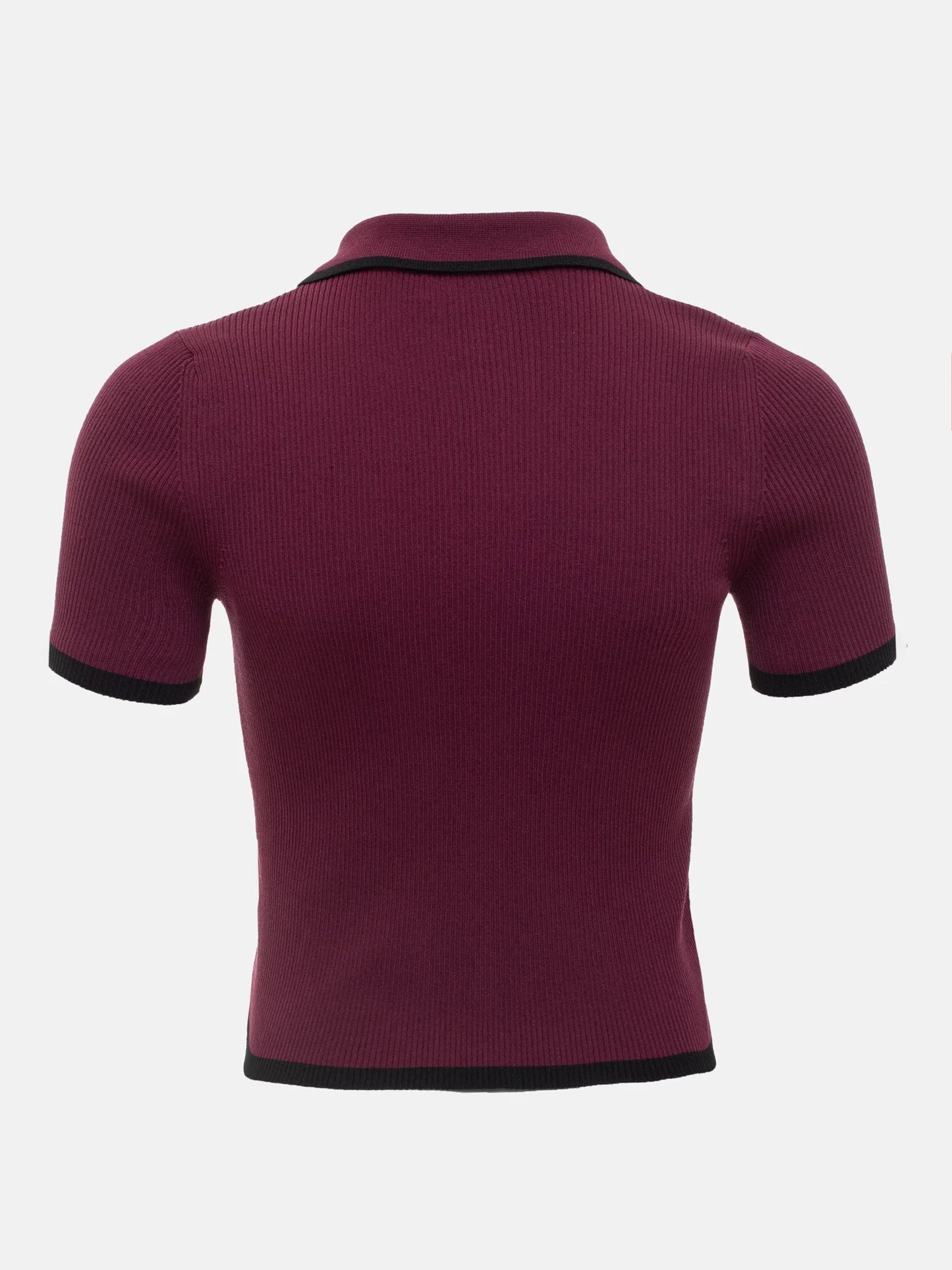 Tossy Knit Sweater Pullover Women Short Sleeve Patchwork Slim Lapel Elegant Contrast Knitwear Top Female Skinny Ribbed Pullover