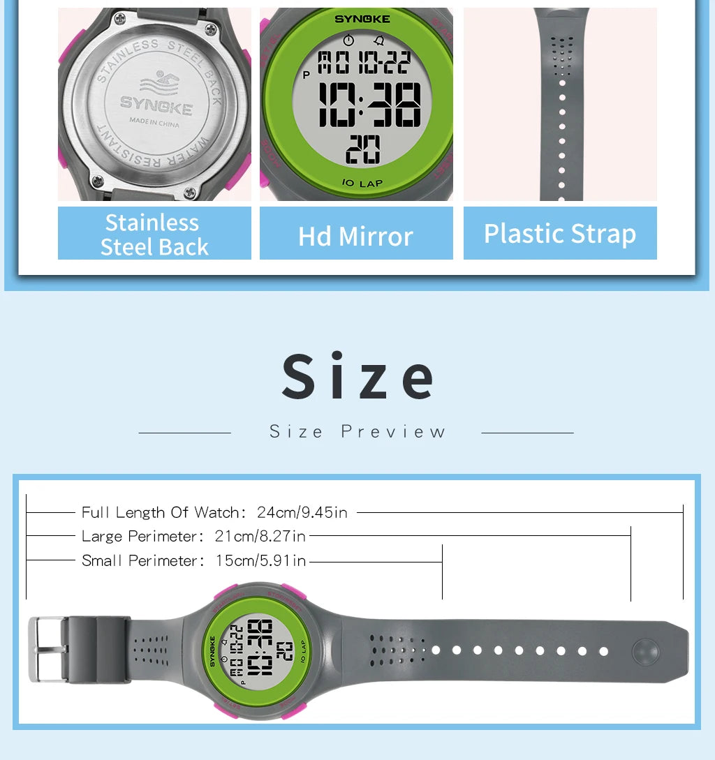 Outdoor Sport Watch Men Alarm Chrono Clock 5Bar Waterproof Military Watches LED Display Shock Digital Watch Thin Design