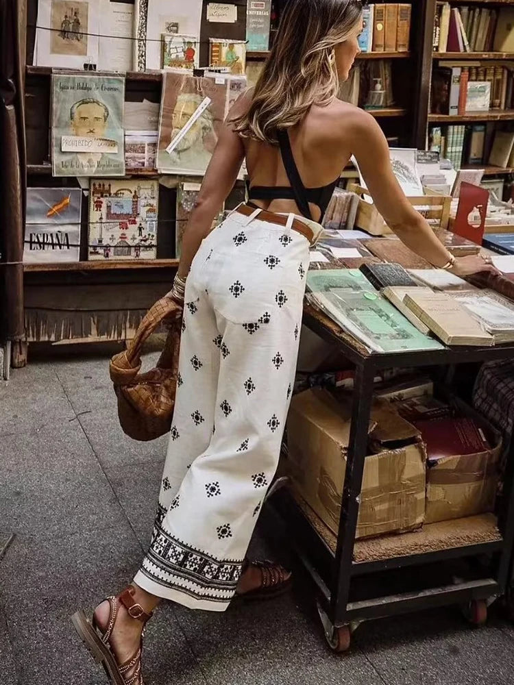 Vintage Women Loose Boho Linen Pants 2023 Summer Fashion Ladies Vocation Soft Embroidery Trousers Female Casual Bottoms Chic