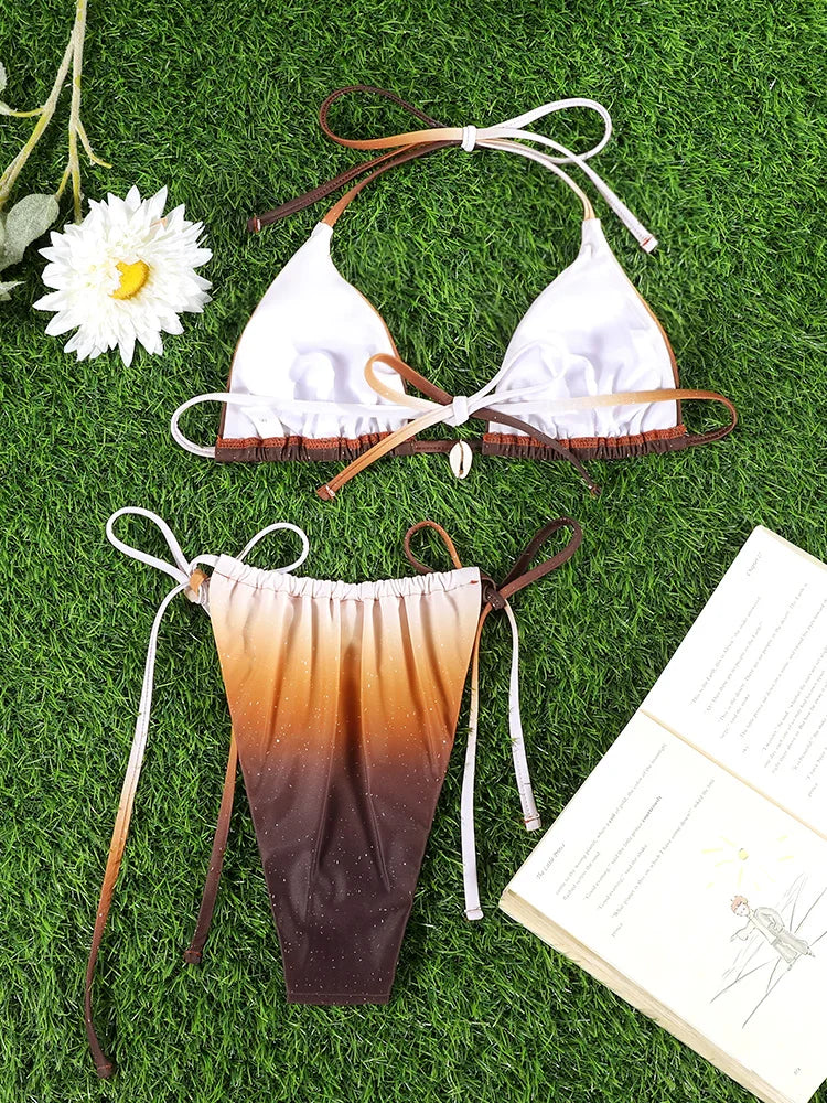 Miyouj 2026 Bikinis Leopard Swimsuit Bandage Bath Wear Sexy Piece Suits Low Waist Swimwear Triangle Bathsuit Summer Biquini