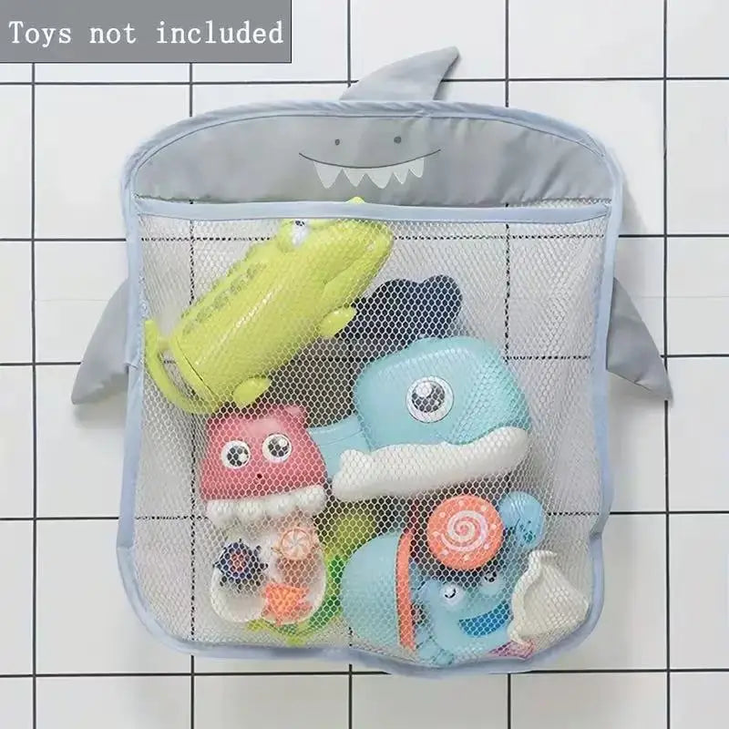 Baby Shower Bath Toys White Baby Kids Toy Storage Mesh with Strong Suction Cups Toy Bag Net Bathroom Organizer for Kids Toddlers