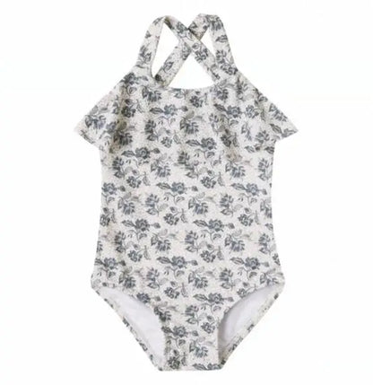 Cute Baby Girls Bikinis Set 2025 Summer Children Beach Wear Ruffle Kids Swimsuit Bathing Suit Printed Swimwear Monokini