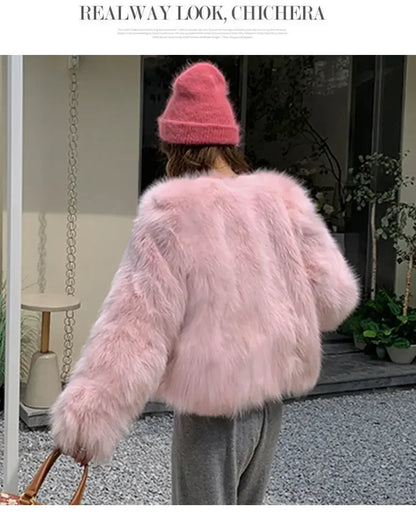 Faux Fur Coat Womens Clothing 2026 New Fashion Casual Imitation Fox Fur Coat Female  Short Loose Comfortable Winter Jacket
