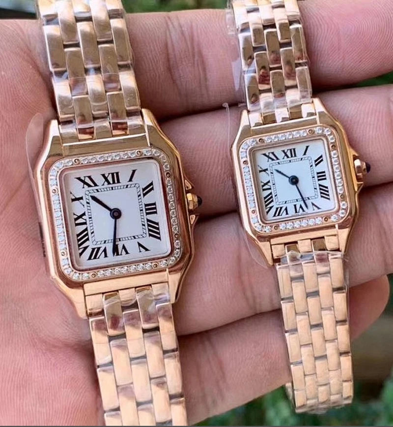 Brand Wrist Watches Women Girl Ladies 22mm 27mm Square Dial Good Quality Steel Band Quartz Luxury Japanese Movement Clock CT13