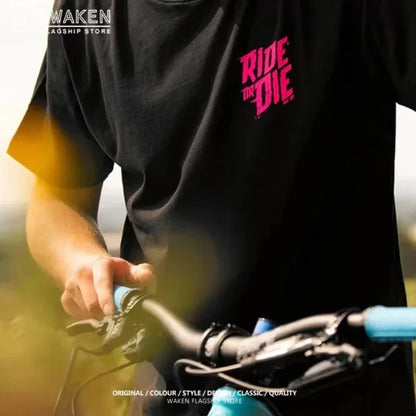 2026 New Cycling Wear Bike Ride or Die Loose Summer Cotton MUCOFF Short-sleeved T-shirt for Men and Women Tops