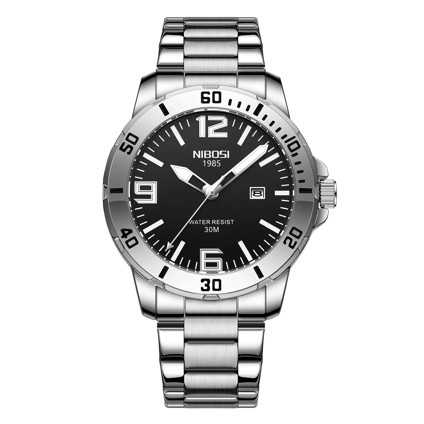 NIBOSI Luxury Man Wristwatch Business Stainless Steel Date Quartz Men Watch Waterproof Luminous Date Men's Watches Clock