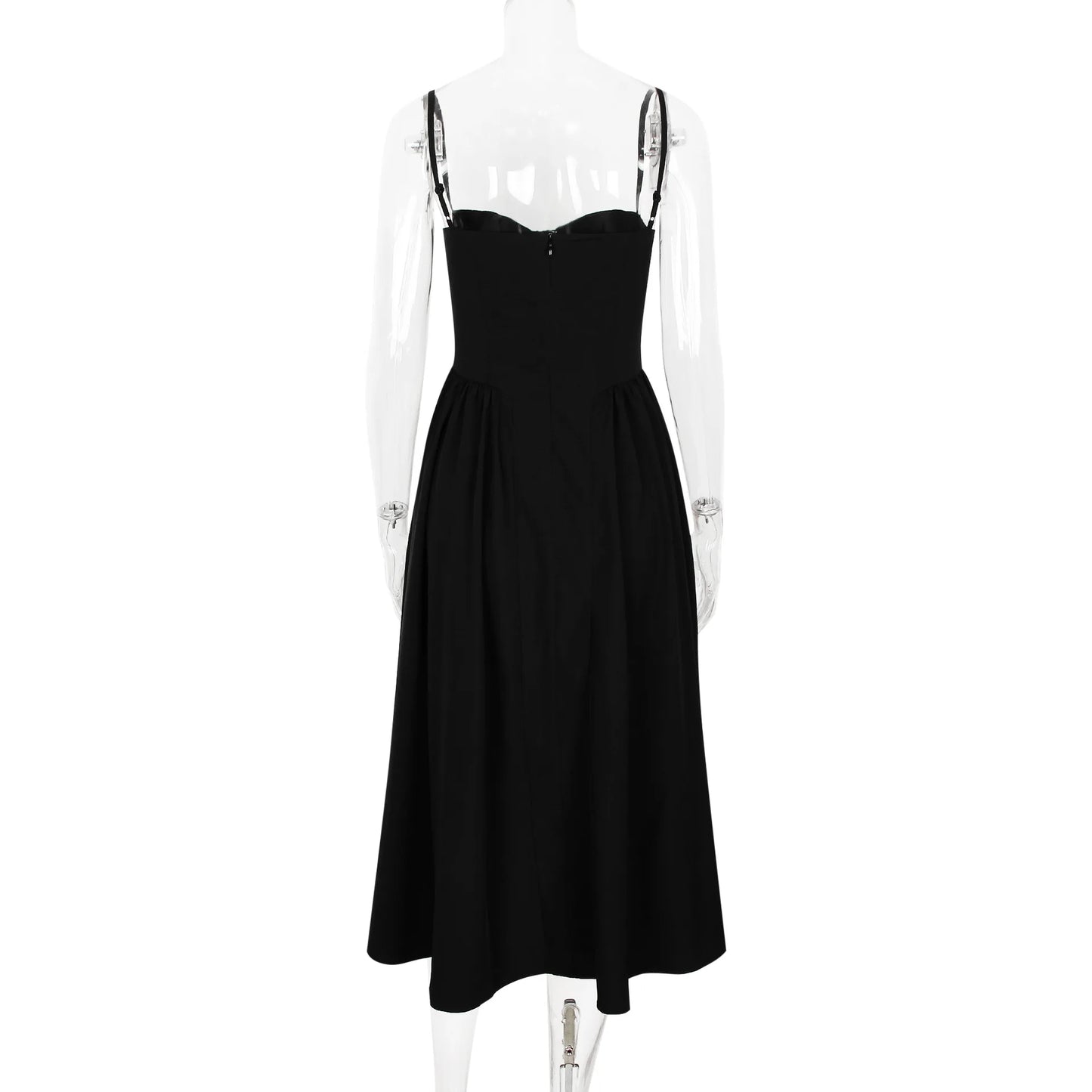 Suninheart Spaghetti Strap Summer Party Dresses 2025 New Arrivals Fit and Flare Elegant Midi Dress Red Night Date Dress