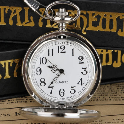Luxury Gold Quartz Pocket Watch Gift Box Set For Family Fashion Casual Necklace Pendant Unisex Pocket&Fob Chain Watches with Box