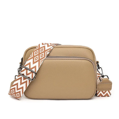 Women Crossbody Bag Multi Space Fashion Design Sense Large Capacity PU Material Lightweight Single Shoulder Bag