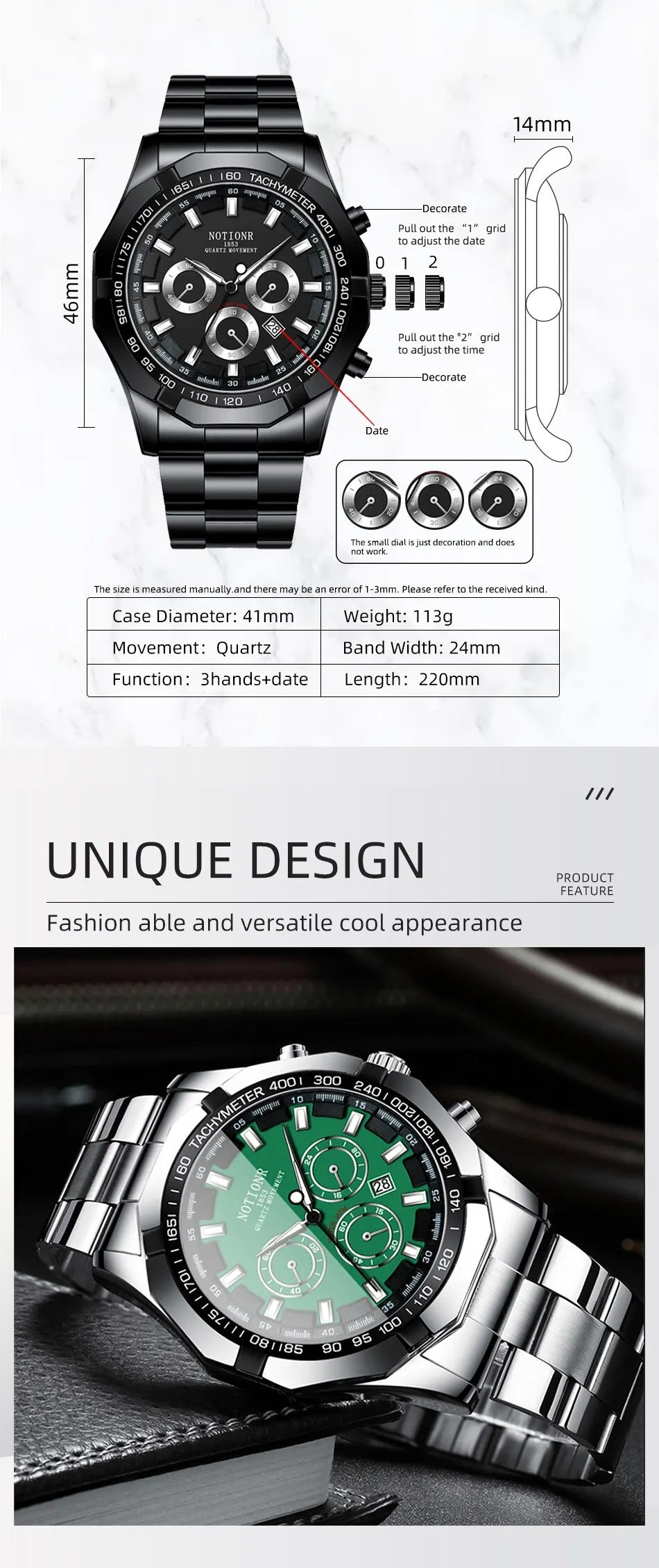 Luxury Mens Sport Watches Fashion Men Business Stainless Steel Waterproof Quartz Wristwatch Calendar Luminous Clock Reloj Hombre