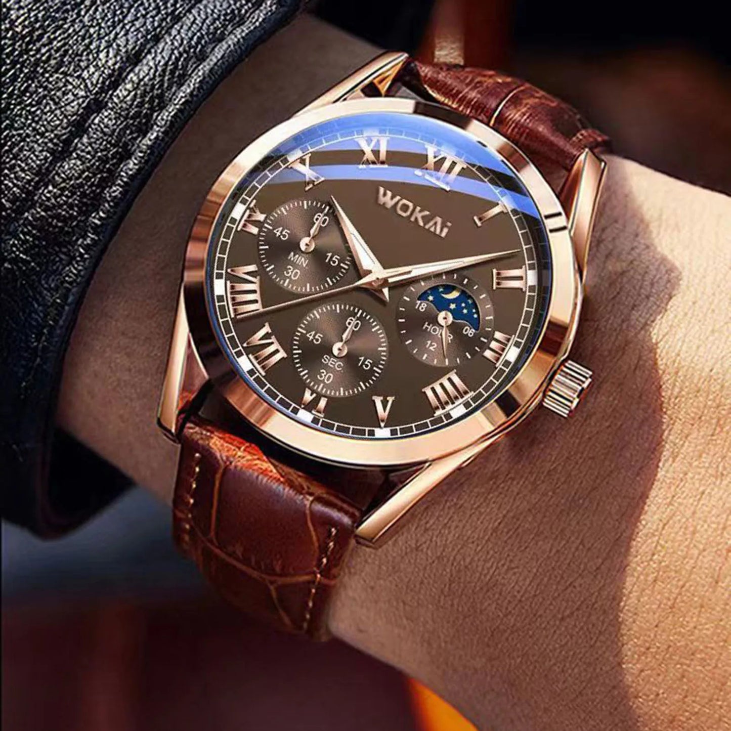 Business Quartz Watch Fashion PU Leather Strap Daily Quarts Watches Suitable for Daily Dating Gift Wristwatch