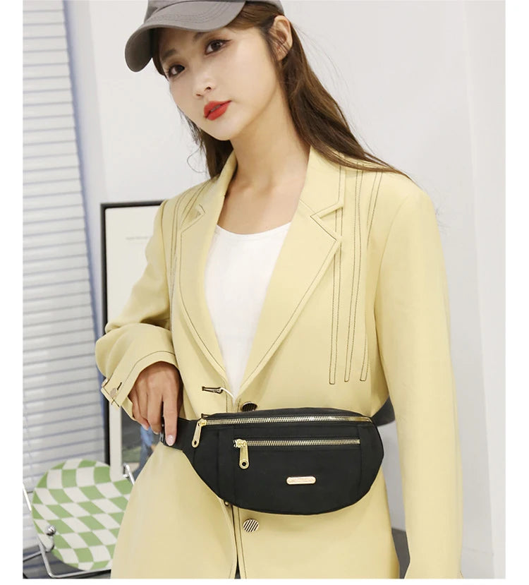 New Women Waist Bags for Women Oxford Leisure Color Chest Bag Shoulder Crossbody Waist Bags Handbags Female Messenger Belt Bags