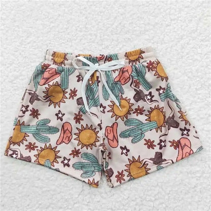Wholesale Children Summer Grey Camo Print Swimsuit Kid Stretchy Swimwear Infant Matching Baby Boy Girl Swimming Trunks Shorts