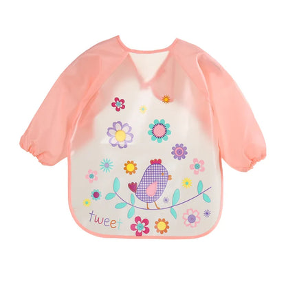 Waterproof EVA Full Sleeve Baby Bibs Children Apron Long Sleeve Feeding Smock Kids Eating Breastplate Infant Scarf Clothing