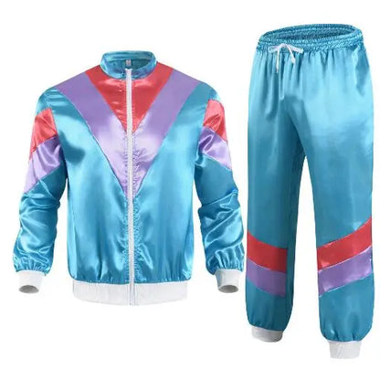 Women's Men's Costume 80s 90s Suit Party Accessories Disco Jacket Trousers  Outfit Women's Men's Costume Tracksuit for Carnival