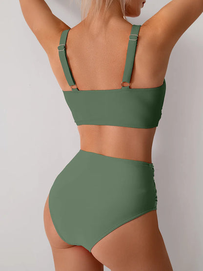 VigoBreviya 2026 Sexy Solid Strapped Swimwear Women Cross Push Up Bikini Set Brazilian Lady Swimsuit High Waist Beach Bath Suit