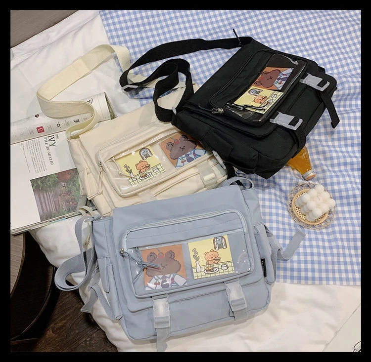 Japanese Style Kawaii Itabag for Dolls Large Handbags New Nylon School Bags for Teenage Girls Tote Shoulder Bag JK Crossbody Bag