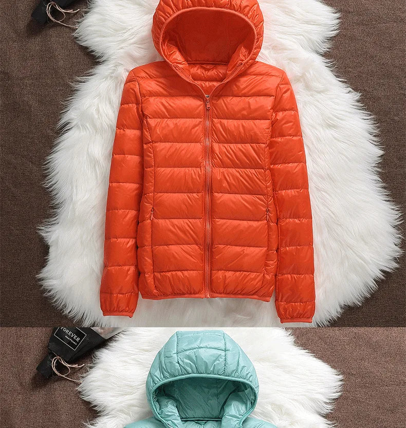 15 Colors Women Puffer Jackets Plus Size 5xl 6xl 7xl 2025 New Spring Autumn Hooded Female Ultra Lightweight Packable Down Coats