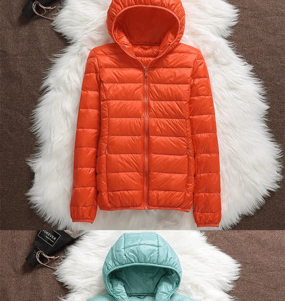 15 Colors Women Puffer Jackets Plus Size 5xl 6xl 7xl 2025 New Spring Autumn Hooded Female Ultra Lightweight Packable Down Coats