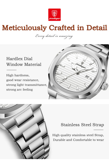POEDAGAR Elegant Women's Watch Waterproof Luminous Date Fashion Ladies Wristwatch Stainless Steel Quartz Watches For Woman Reloj