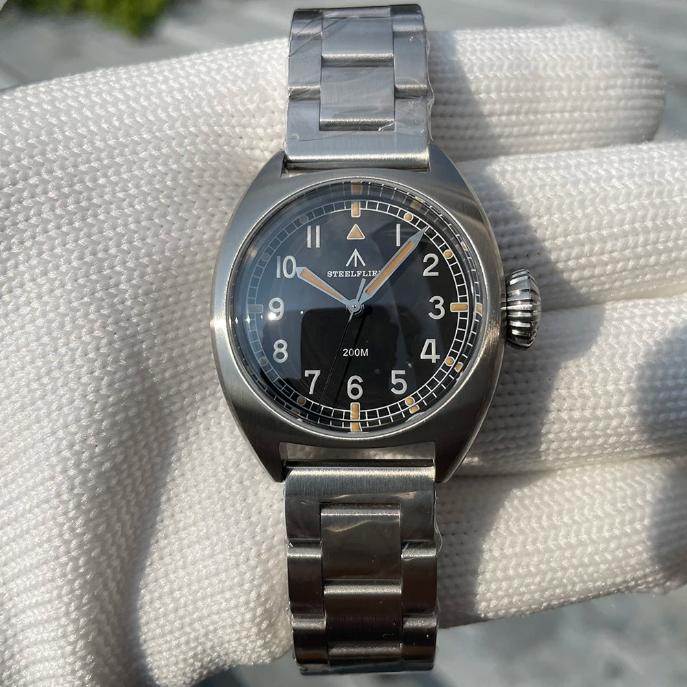 SF745 STEELFLIER Dive Wristwatch VH31 Silent Movement Super Luminous Sapphire Crystal 20Bar Waterproof Luxury 316L Steel Watches