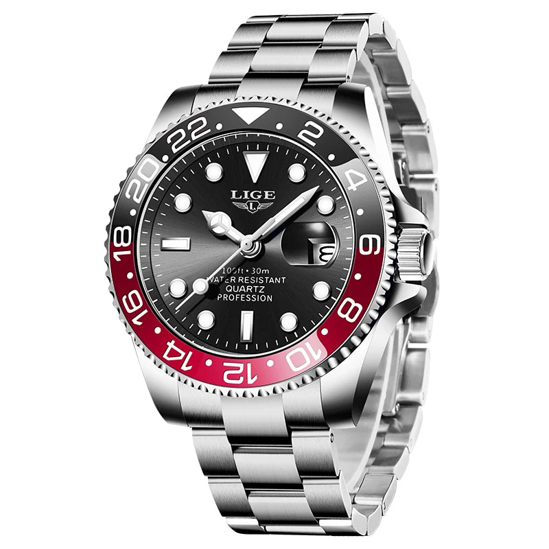 LIGE Top Brand Fashion Mens Watch Business Luxury Quartz Wristwatches Luminous Waterproof Sports Watches Mens Gifts Reloj Hombre