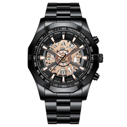 BINBOND S033 Luxury Hollow Non-Mechanical Business Quartz Men Watches 30M Waterproof Trendy Hollow Design Classics Men Watches