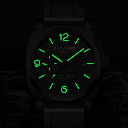 SEAKOSS GMT Diving Automatic Mechanical Watches Men 1963 ST2557 Seagull Movement 316L Super Luminous Calendar 10Bar Wristwatches