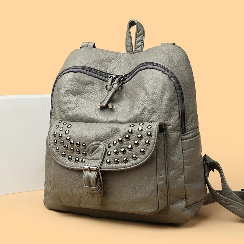 Women High quality leather Backpacks Vintage Female Shoulder Bag Sac a Dos Travel Ladies Bagpack Mochilas School Bags For Girls
