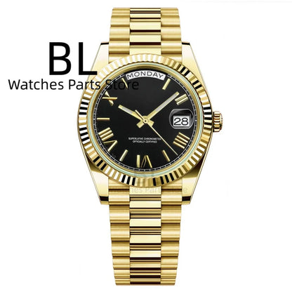 BLIGER 36mm39mm Silver Gold Luxury Enamel Dial Men's Watches Miyota8285 Week Date Function Waterproof Sapphire Glass Reloj Hombr
