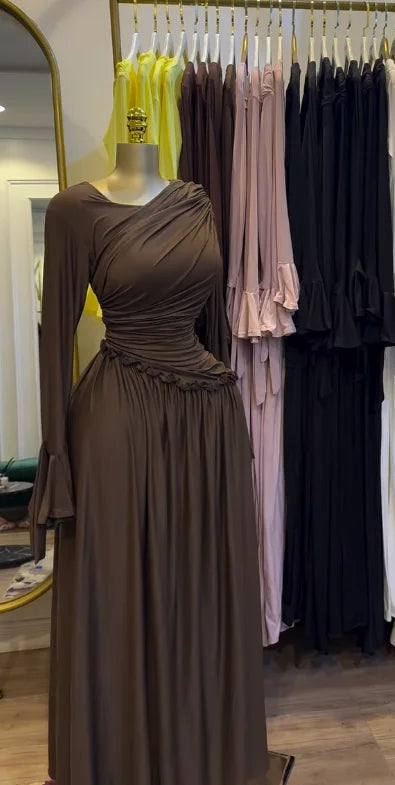 CM.YAYA Women Full Sleeve O-neck Elegant Long Dress Edible Tree Fungus Sweet Holiday Beach Evening Sexy Party Dresses Vestidos