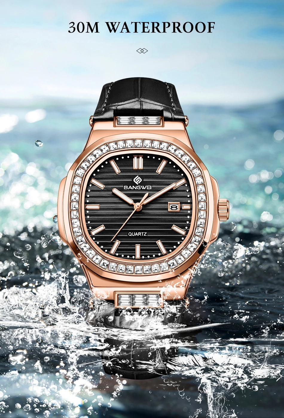 LIGE New Fashion Date Couple Watches 30M Waterproof Luminous Valentine's Day Gift Stainless Steel Watch Men Women Quartz Watch