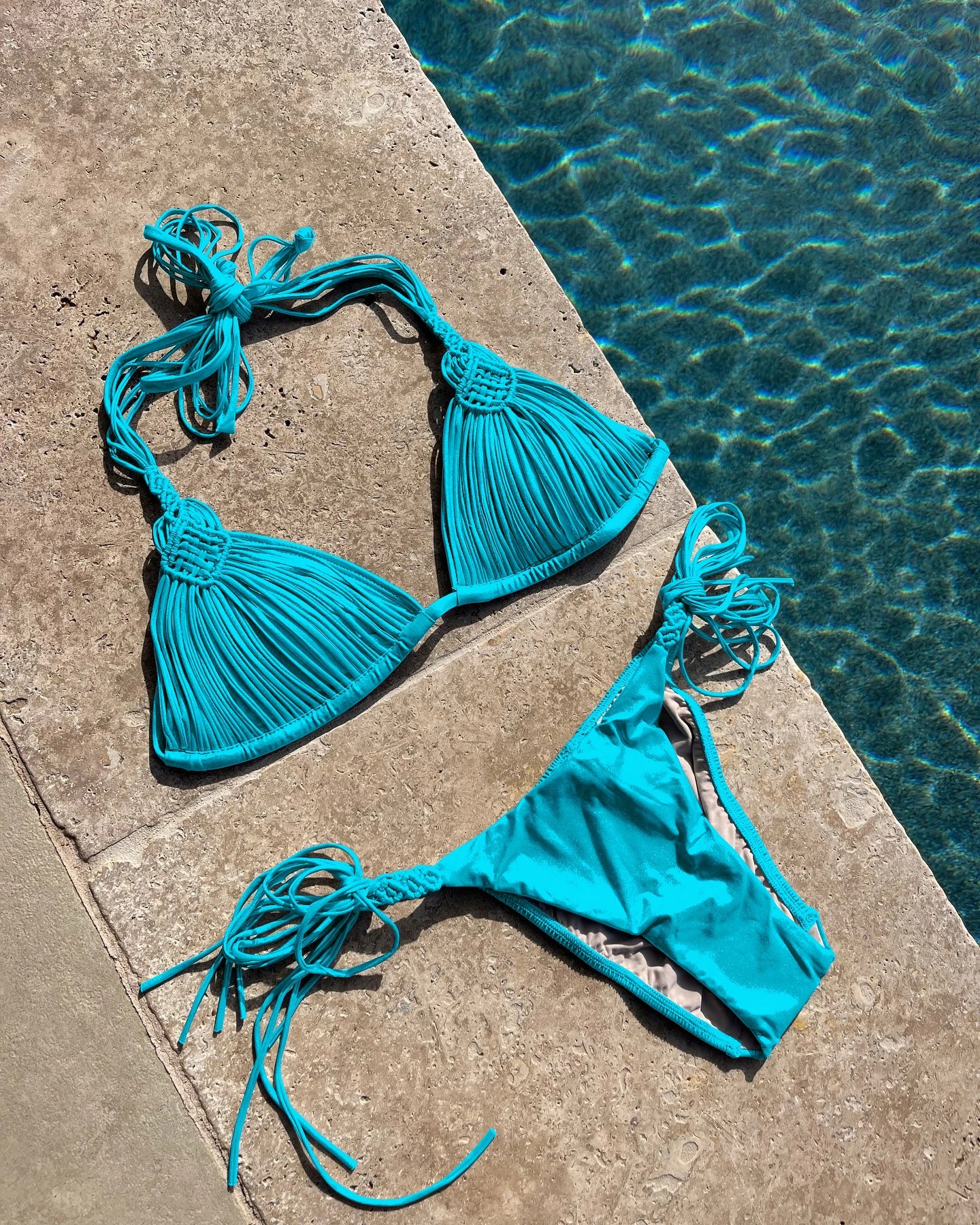 2025 New Bandage Stripes Brazilian Bikini Swimwear Women's Swimsuit Two Piece Set Female Sexy Lace up Mujer Beachwear Summer