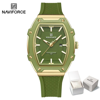 NAVIFORCE Elegant Ladies' Watch Fashion Luminous Pointer 3ATM Waterproof Calendar Display Silicone Strap Women's Quartz Watches