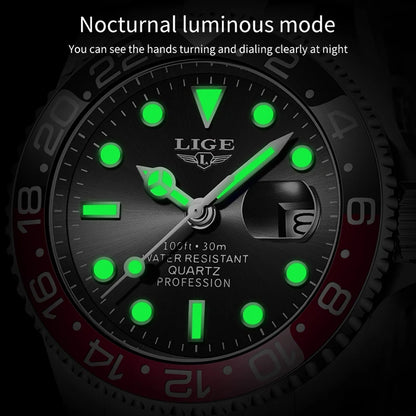 LIGE Top Brand Fashion Mens Watch Business Luxury Quartz Wristwatches Luminous Waterproof Sports Watches Mens Gifts Reloj Hombre