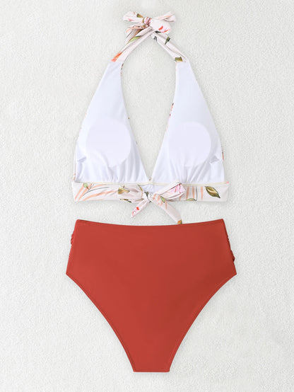 U-wire Bikinis 2026 Women High Waist Swimwear Solid Swimsuit Female Beachwear Summer Bathers Bathing Swimming Swim Suit XL