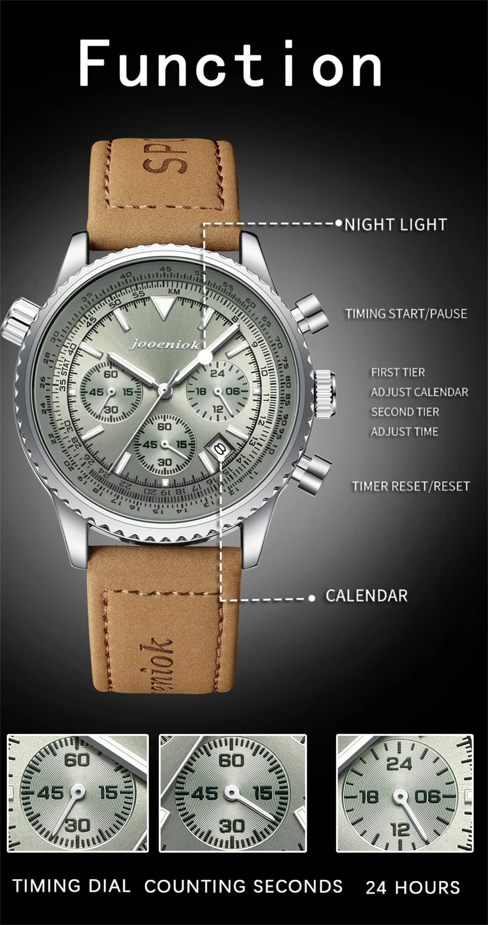 2026 New Top Luxury Man Wristwatch Sport Fashion Leather Quartz Watch For Men Chronograph Date Waterproof Luminous Men's Watches