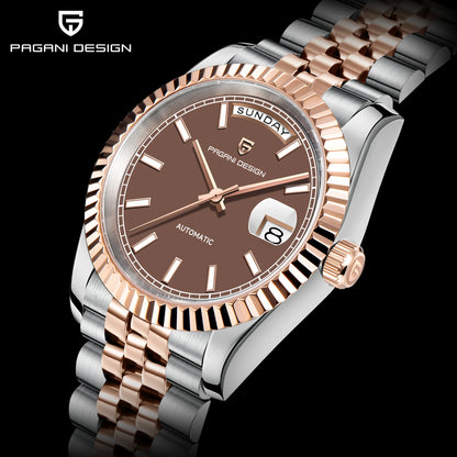 PAGANI DESIGN Watches Pure White Dial Mechanical Watch For Men 2025 New Luxury Sapphire Crystal Automatic Stainless Steel Clock