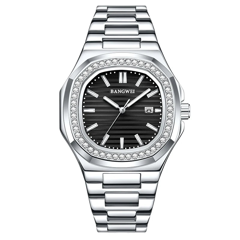 LIGE New Fashion Date Couple Watches 30M Waterproof Luminous Valentine's Day Gift Stainless Steel Watch Men Women Quartz Watch