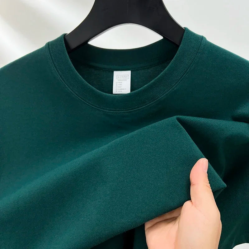 Summer  100% Pure Cotton Men's Short Sleeve Round Neck Fashionable Style Half Sleeved Top Breathable T Shirt Short Sleeve