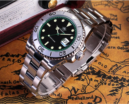 ADDIESDIVE Men's Watch BGW9 Super Luminous 316L Stainless Steel 20Bar Diving Quartz Steel Watches