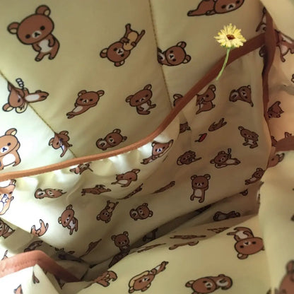 Kawaii Bear Rilakkumas Backpack Large Capacity Backpack Stylish Student School Bag Shoulder Bags Schoolbag Gift