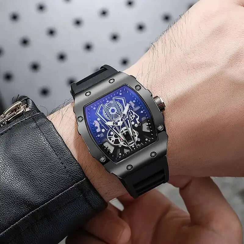 1/2PCS Fashion Men Watches Luxury Large Dial Quartz Watch Casual Silicone Band Men's Sports Watches Reloj Hombre（Without Box）