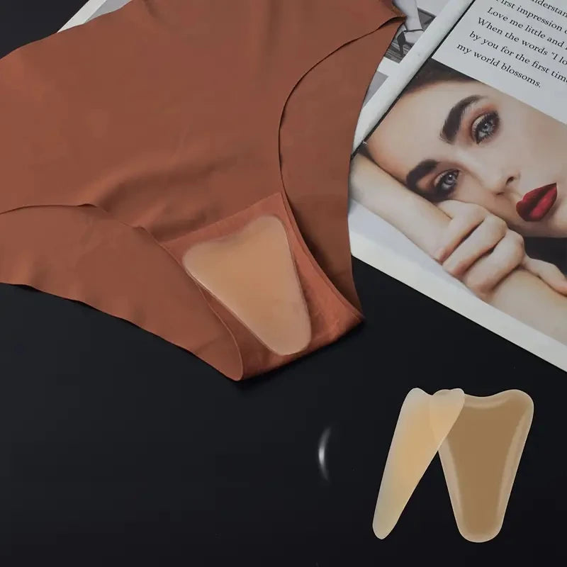 Women Invisible Concealer Panties Silicone Reusable for Swimsuit Underwear Camel Toe Leggings Privacy Stickiness Self-Adhesive
