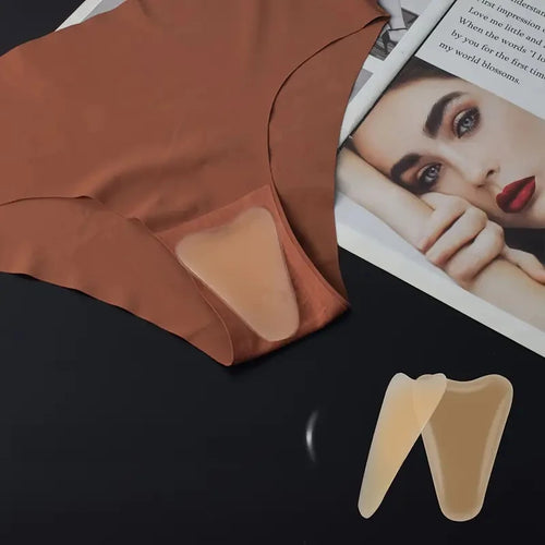 Women Invisible Concealer Panties Silicone Reusable for Swimsuit Underwear Camel Toe Leggings Privacy Stickiness Self-Adhesive