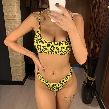 14 Color S - XL Sexy Leopard Bikini Women Swimwear Female Swimsuit Two-pieces Bikini set Brazilian Bather Bathing Suit Swim V871