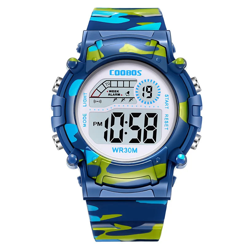 Kids Electronic Watches Color Luminous Dial Life Waterproof Multi Function Luminous Aalarm Clocks Watch For Boys And Girls